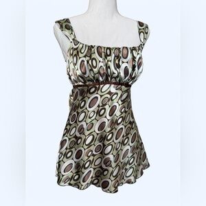 BCX Women's Top with Retro Circle Print